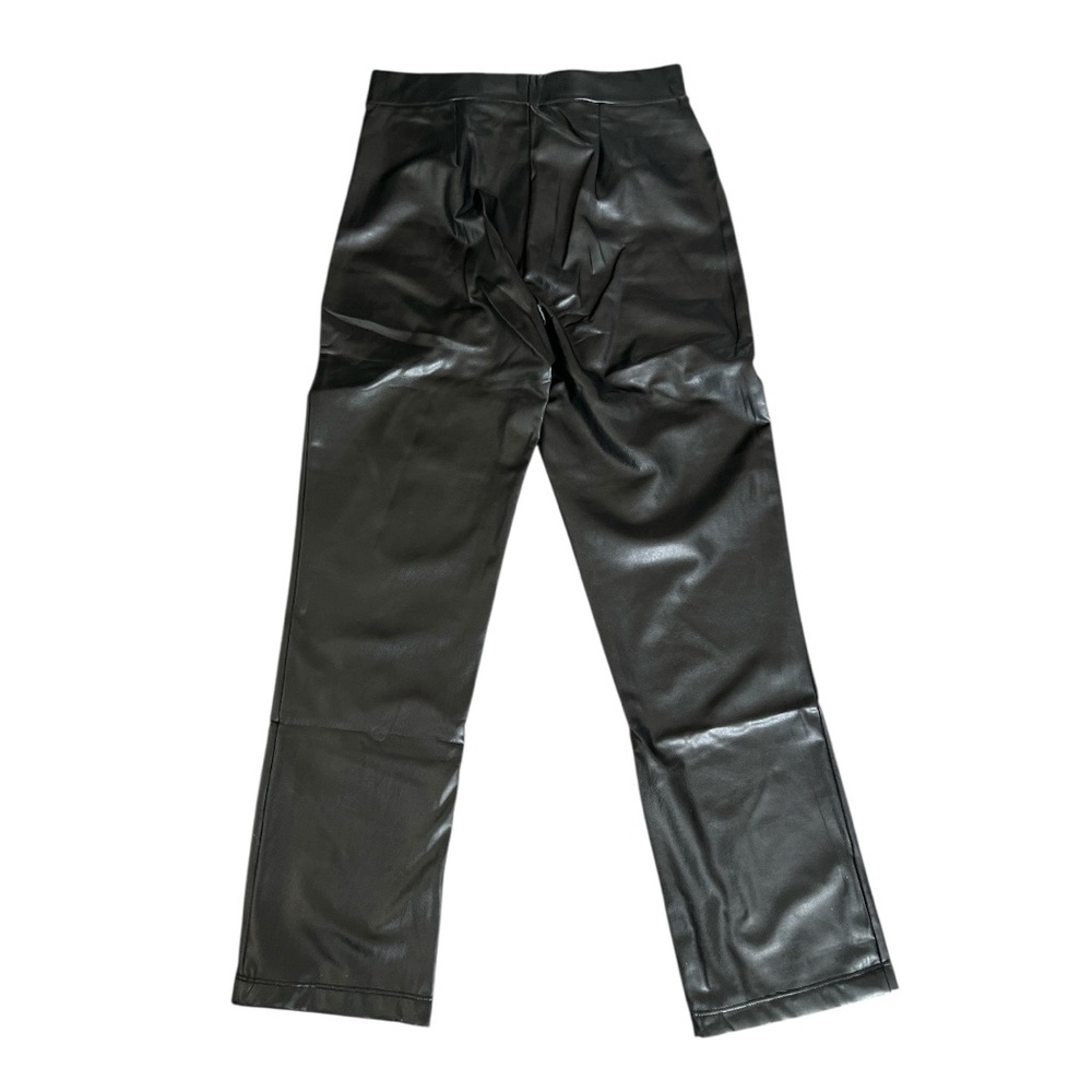 NWT Sanctuary Black Faux Leather Elastic Waist Cropped Pants - Picture 5 of 10